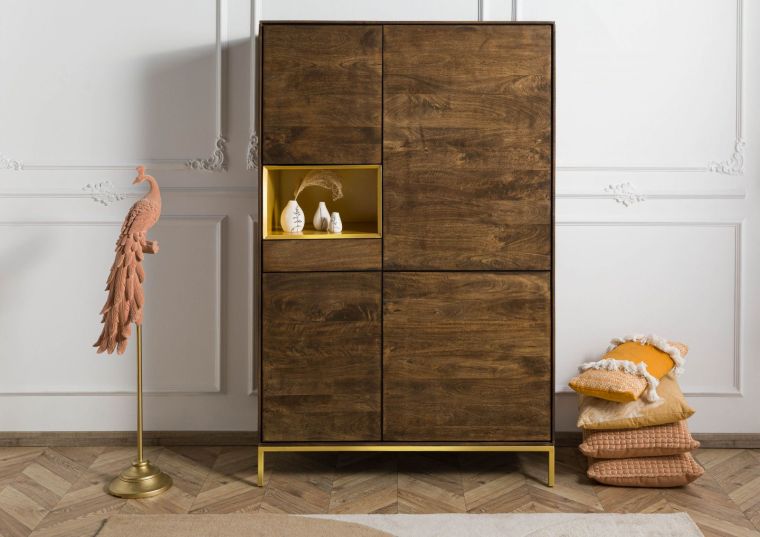 CHICAGO #109 Credenza in legno di mango - oliato / marrone 111x45x175