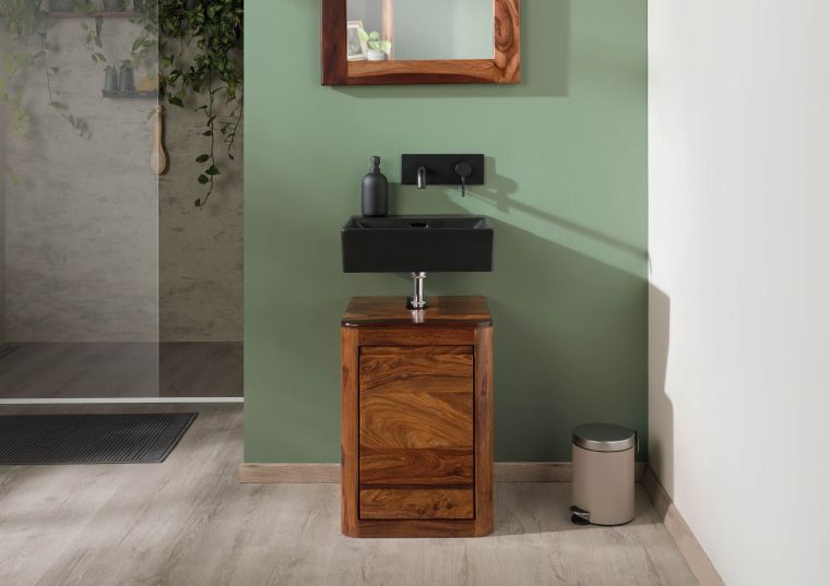 Mobile lavabo in legno di palissandro 40x40x60 laccato noce TORONTO #319