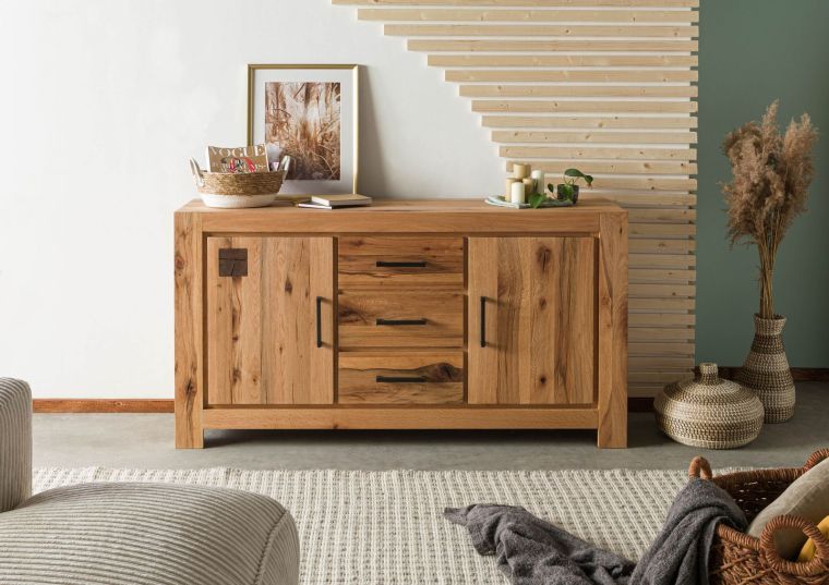 GLASGOW #103 Credenza in legno di cerro - oliato / natur 160x45x85