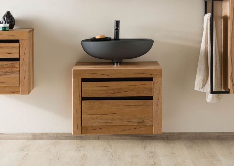 Mobile lavabo in legno di rovere 70x50x52 oliato - natur MONTREUX #50