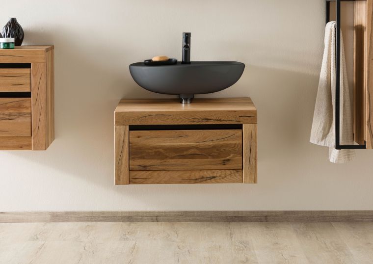 Mobile lavabo in legno di rovere 70x50x37 oliato - natur MONTREUX #52