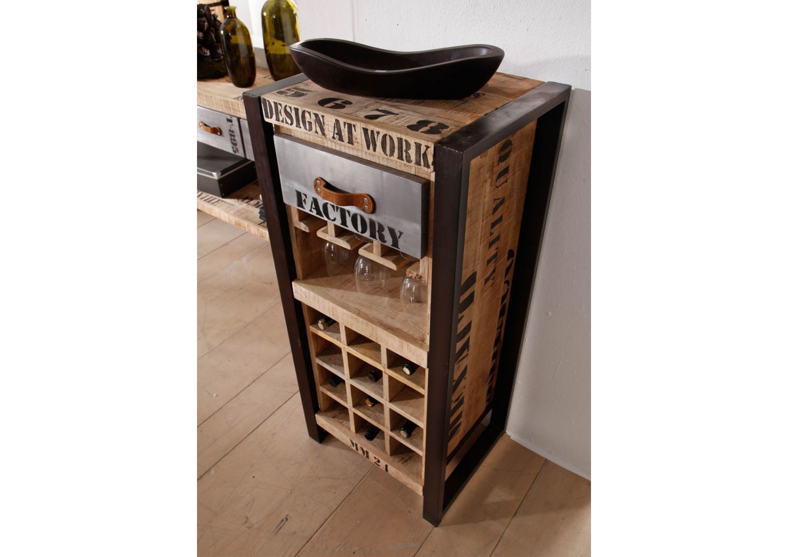 Cantinetta portabottiglie vino in legno 45 x 90 x 40cm