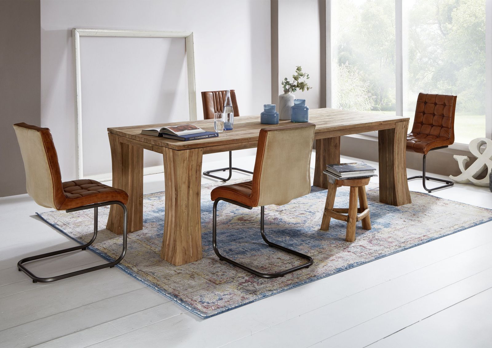 tavolino da salotto in legno di Teak 120x60x45 naturale grezzo BUTON #107