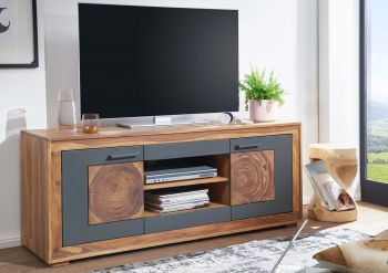 Mobile porta TV in legno con 5 cassetti finitura naturale - Cuba - XLAB  Design