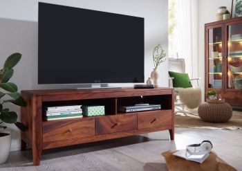 mobile TV in legno di Sheesham / palissandro 125x45x50 marrone oliato BUENO  #1002