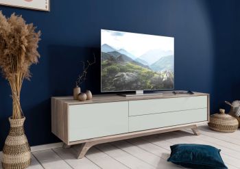 mobile TV in legno di Mango 200x55x50 mango naturale laccato RAILWAY #136