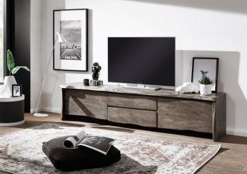 mobile TV in legno di Acacia 220x45x50 Acacia naturale laccato PURE ACACIA  #704